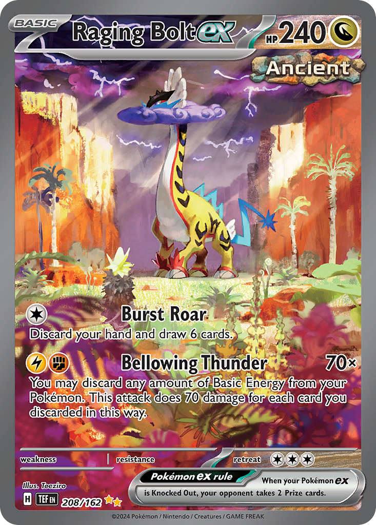 Raging Bolt ex 208 Temporal Forces Pokémon card