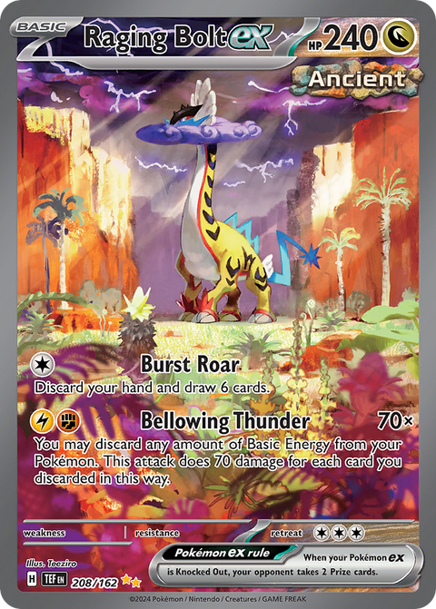 Raging Bolt ex 208 Temporal Forces Pokémon card
