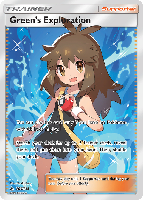 Green's Exploration 209 Unbroken Bonds Pokémon card