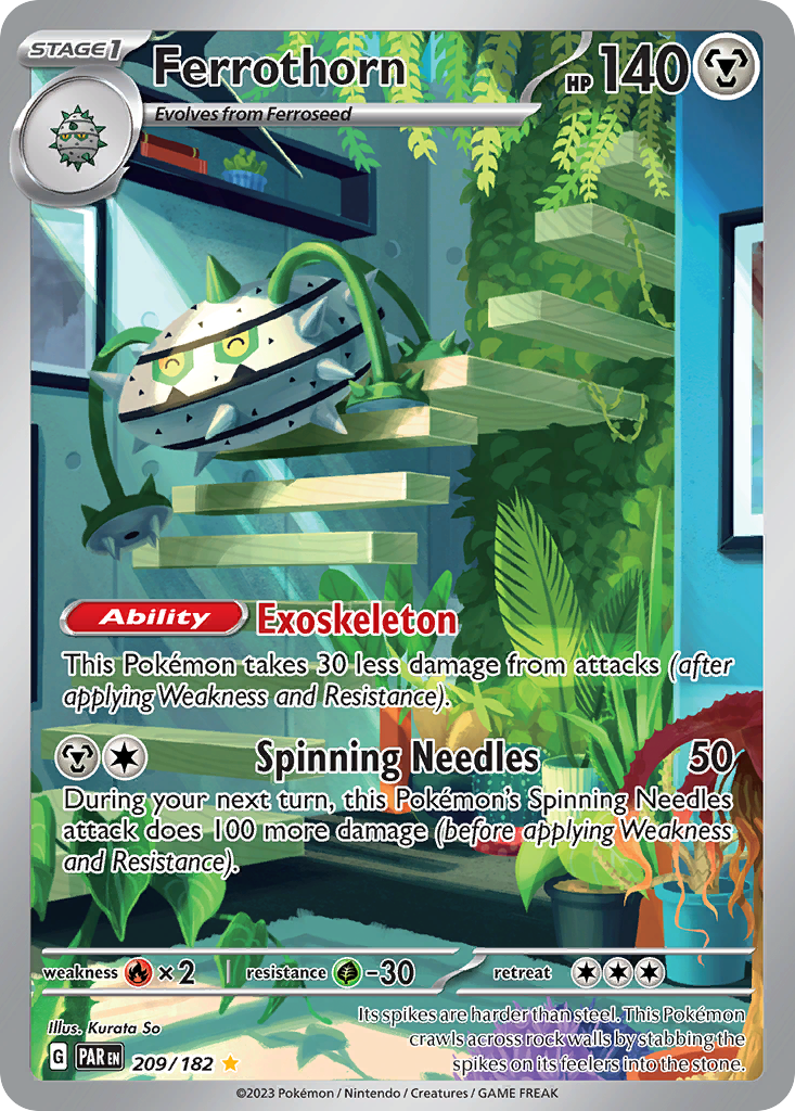 Ferrothorn 209 Paradox Rift Pokémon card