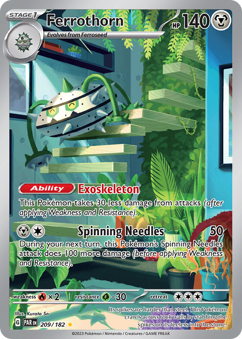 Ferrothorn 209 Paradox Rift Pokémon card