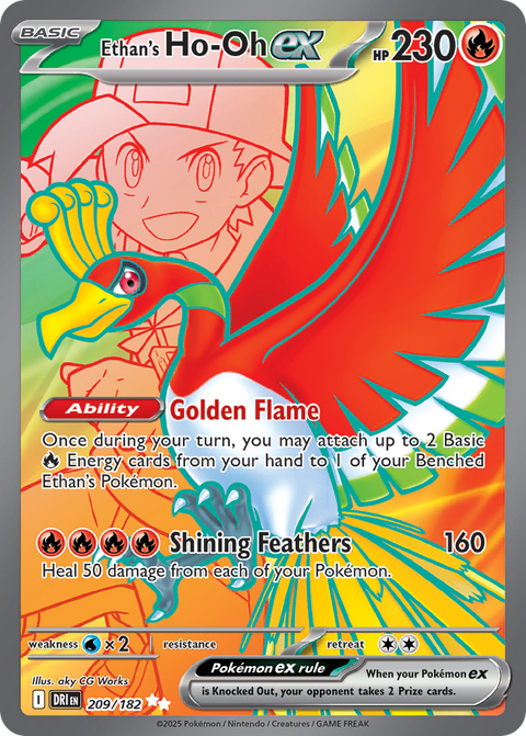 Ethan's Ho-Oh ex 209 Destined Rivals Pokémon card