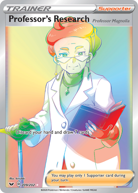 Professor's Research (Professor Magnolia) 209 Sword & Shield Pokémon card