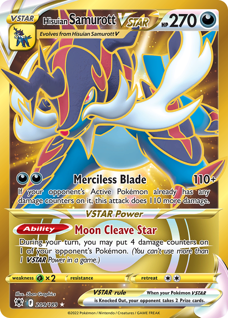 Hisuian Samurott VSTAR 209 Astral Radiance Pokémon card