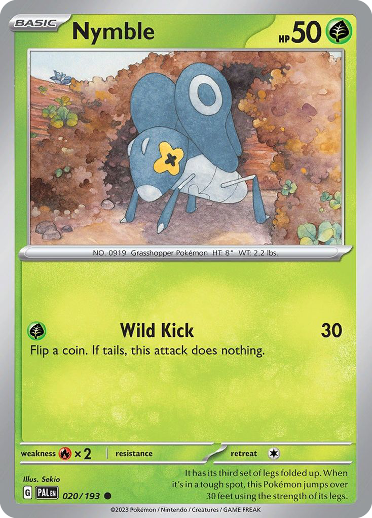 Nymble 20 Paldea Evolved Pokémon card