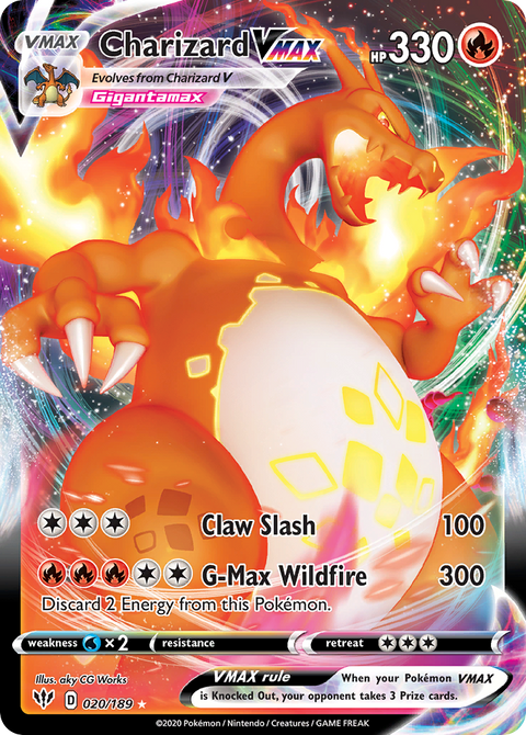 Charizard VMAX 20 Darkness Ablaze Pokémon card