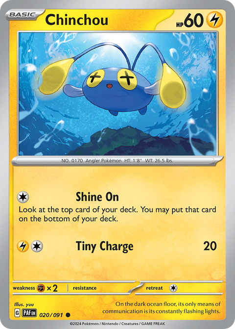 Chinchou 20 Paldean Fates Pokémon card