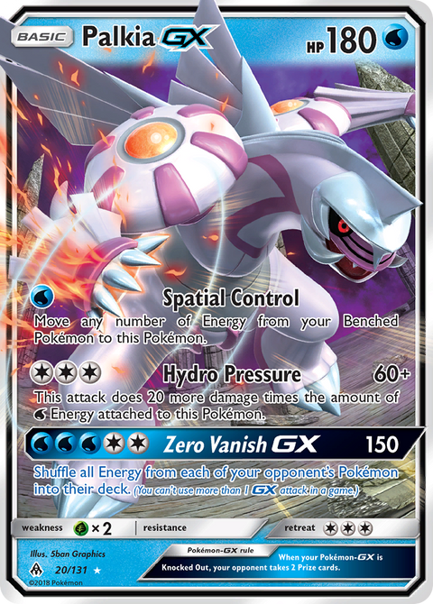 Palkia-GX 20 Forbidden Light Pokémon card