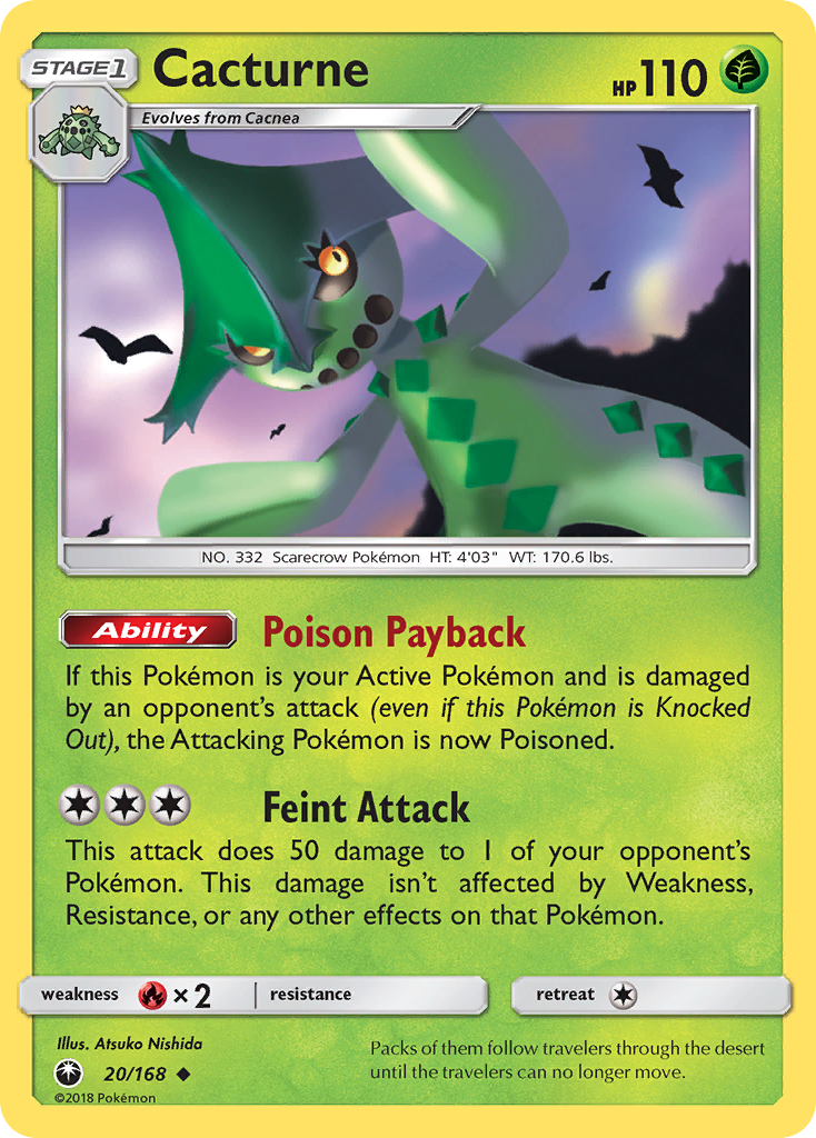 Cacturne 20 Celestial Storm Pokémon card