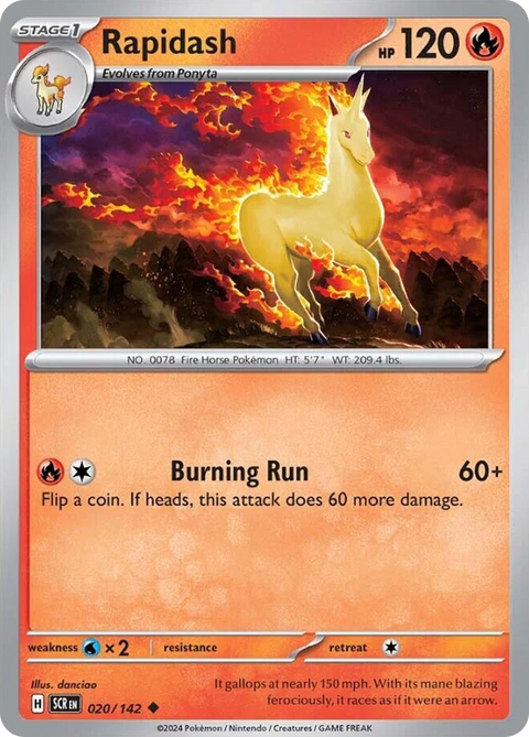 Rapidash 20 Stellar Crown Pokémon card