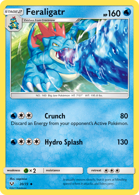 Feraligatr 20 Shining Legends Pokémon card