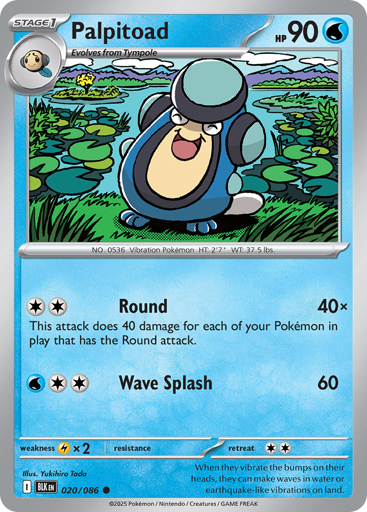 Palpitoad 20 Black Bolt Pokémon card