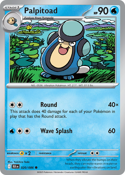Palpitoad 20 Black Bolt Pokémon card