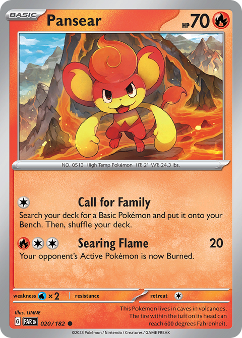 Pansear 20 Paradox Rift Pokémon card