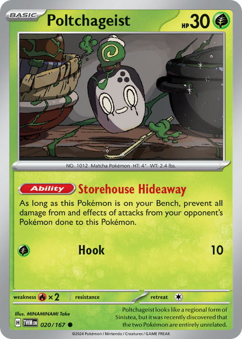 Poltchageist 20 Twilight Masquerade Pokémon card