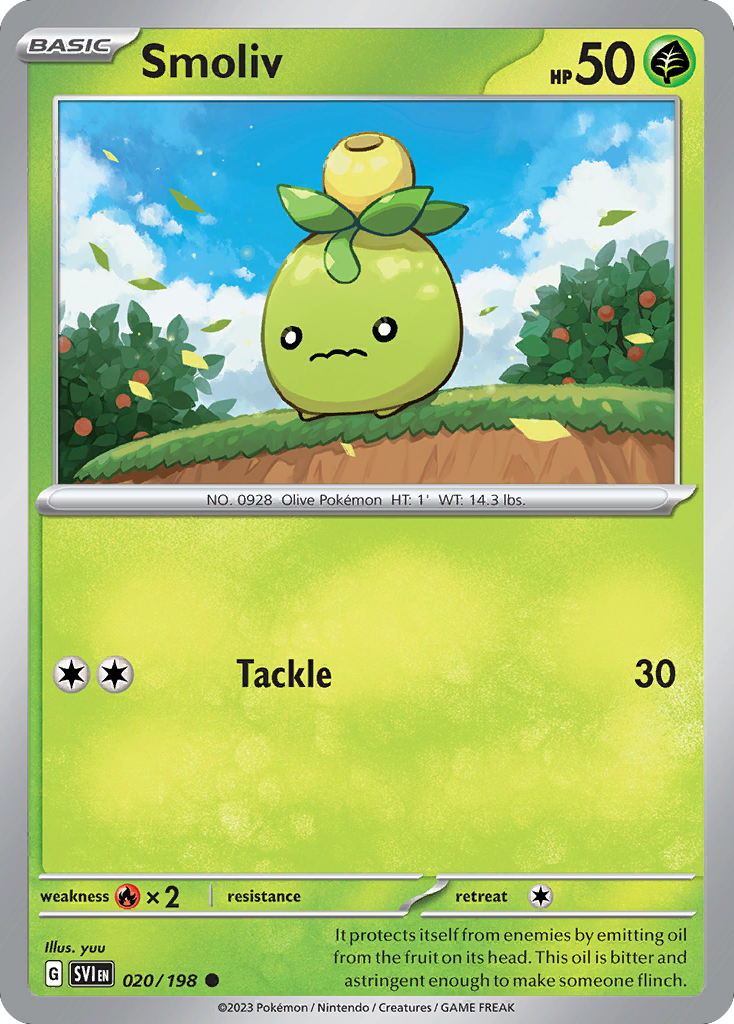 Smoliv 20 Scarlet & Violet Pokémon card