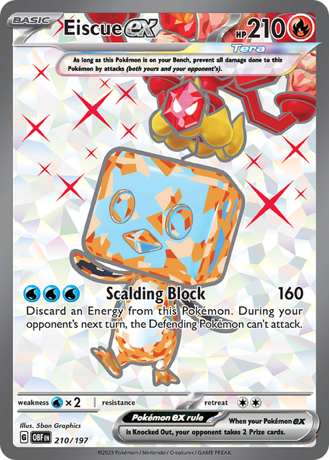 Eiscue ex 210 Obsidian Flames Pokémon card