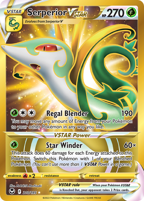Serperior VSTAR 210 Silver Tempest Pokémon card