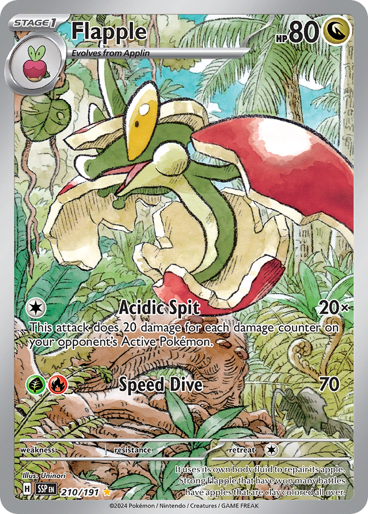 Flapple 210 Surging Sparks Pokémon card