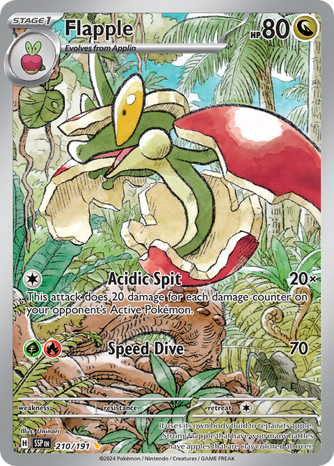 Flapple 210 Surging Sparks Pokémon card