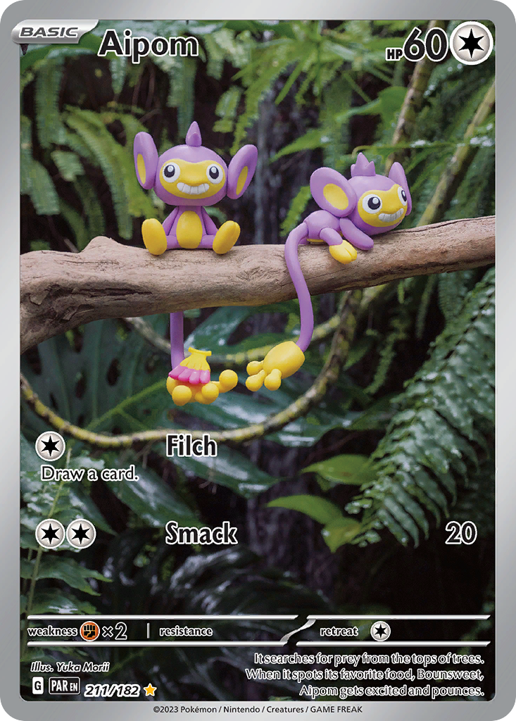 Aipom 211 Paradox Rift Pokémon card