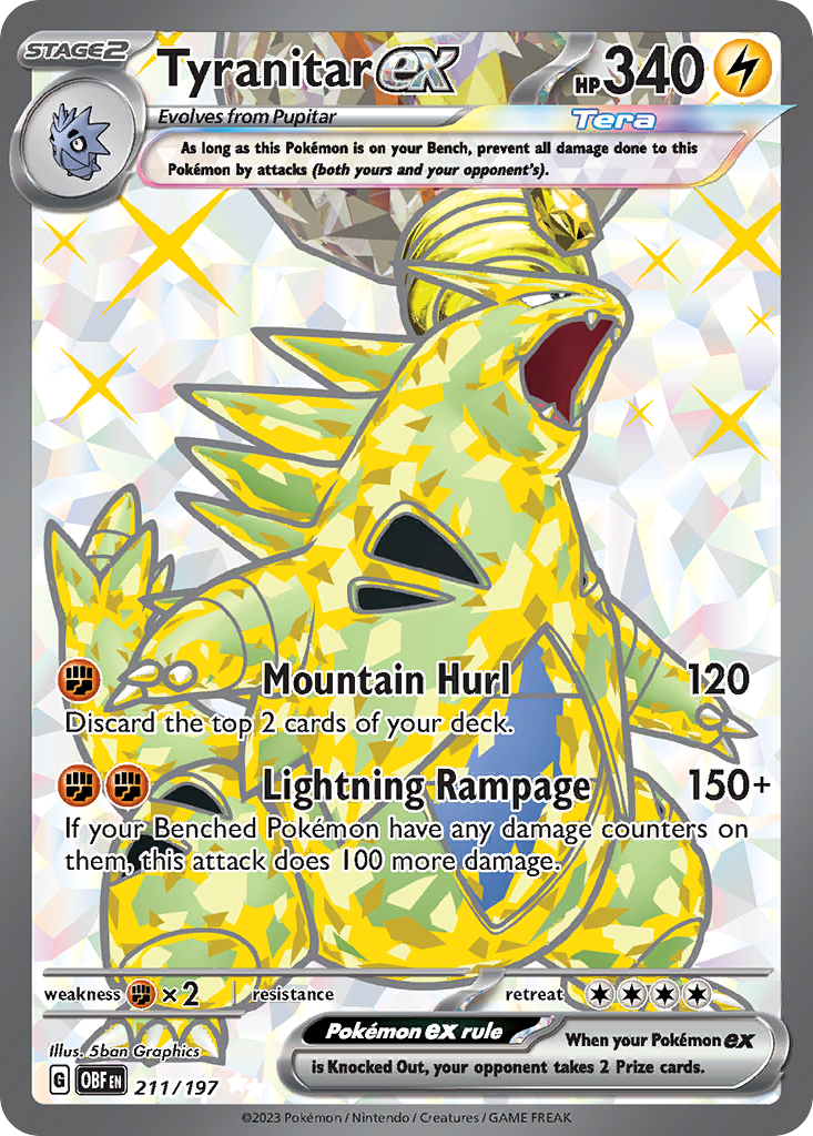 Tyranitar ex 211 Obsidian Flames Pokémon card