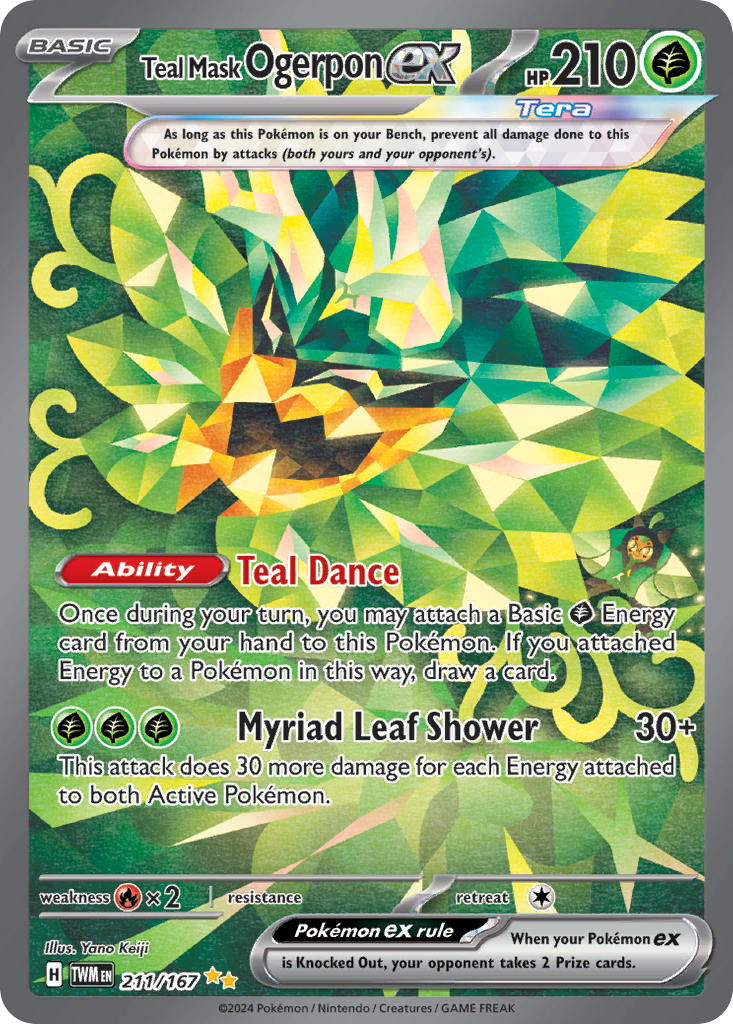 Teal Mask Ogerpon ex 211 Twilight Masquerade Pokémon card