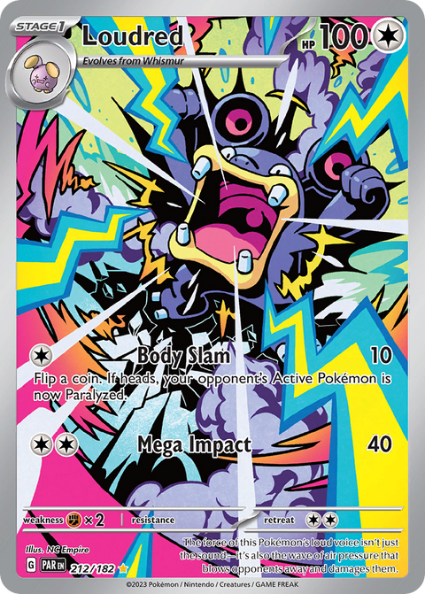Loudred 212 Paradox Rift Pokémon card
