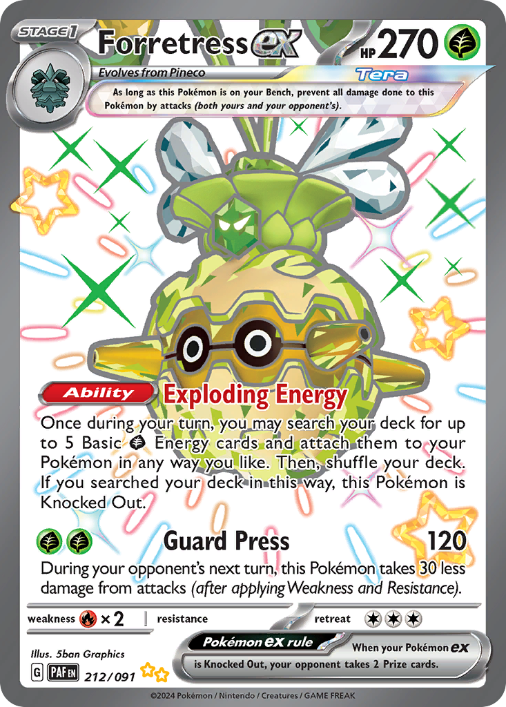 Forretress ex 212 Paldean Fates Pokémon card