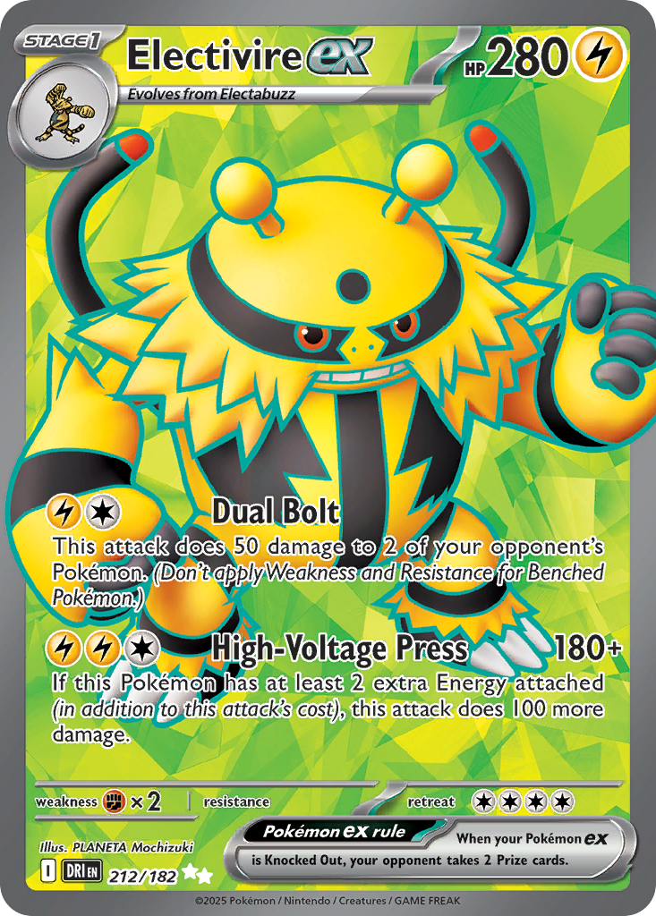 Electivire ex 212 Destined Rivals Pokémon card