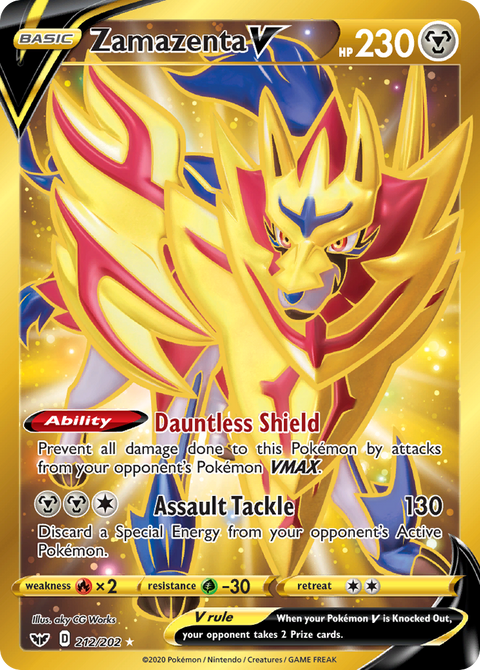 Zamazenta V 212 Sword & Shield Pokémon card