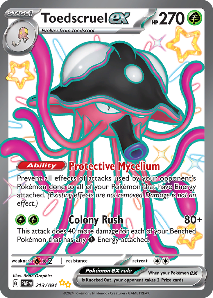 Toedscruel ex 213 Paldean Fates Pokémon card