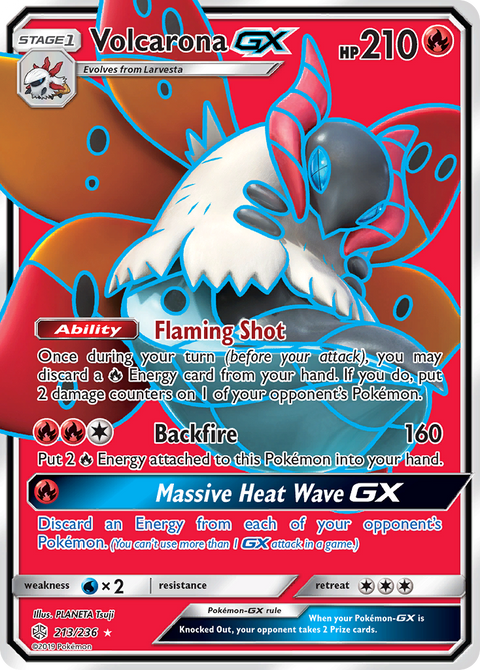 Volcarona-GX 213 Cosmic Eclipse Pokémon card