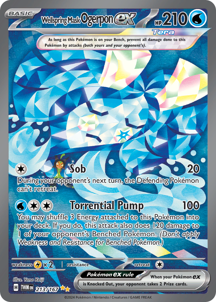 Wellspring Mask Ogerpon ex 213 Twilight Masquerade Pokémon card