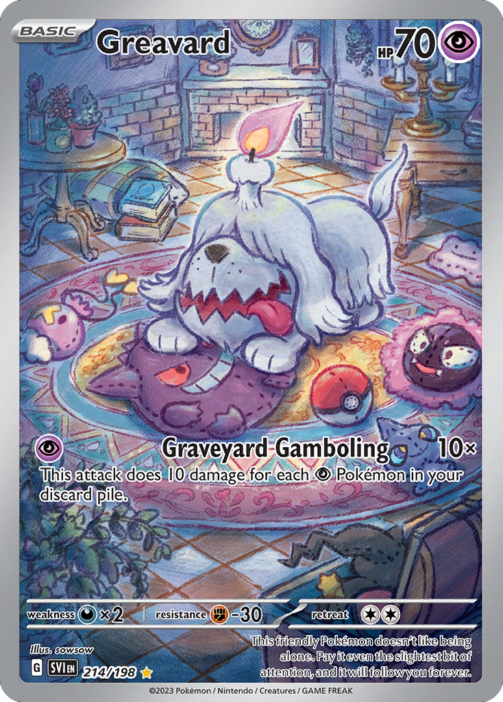 Greavard 214 Scarlet & Violet Pokémon card