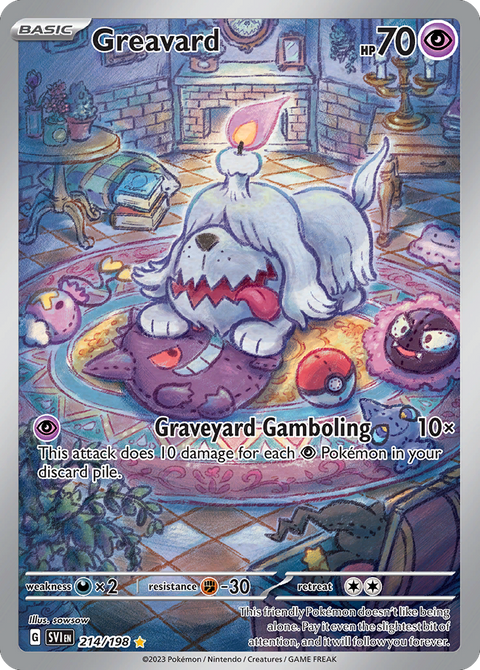 Greavard 214 Scarlet & Violet Pokémon card