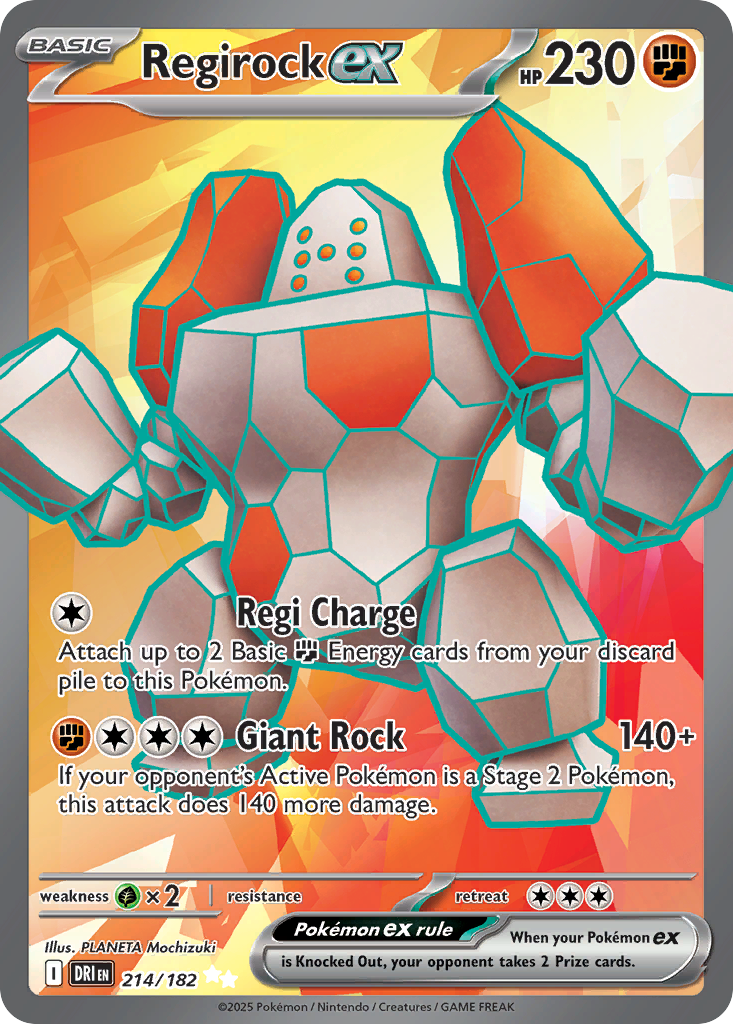 Regirock ex 214 Destined Rivals Pokémon card