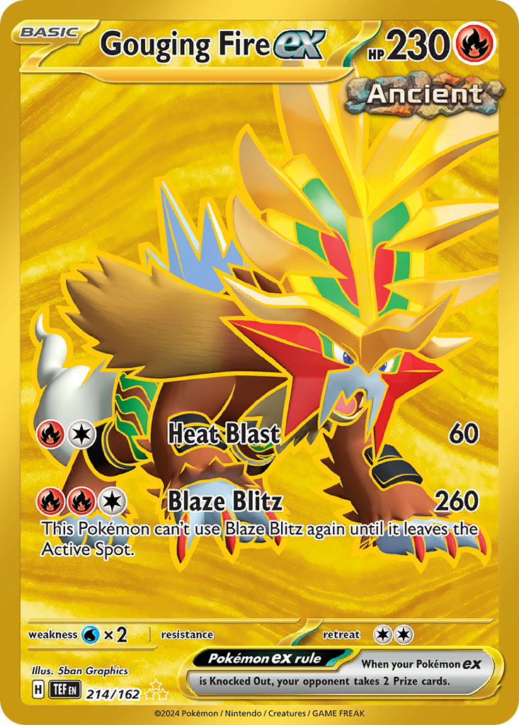 Gouging Fire ex 214 Temporal Forces Pokémon card