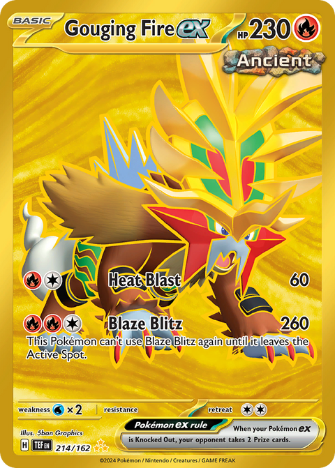 Gouging Fire ex 214 Temporal Forces Pokémon card