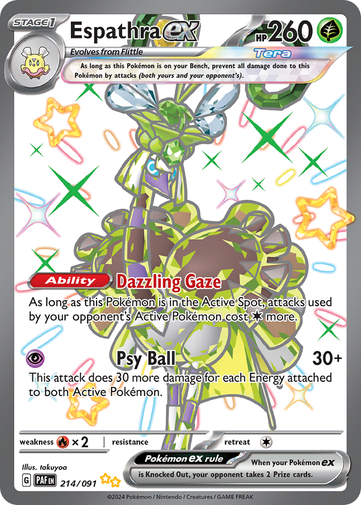 Espathra ex 214 Paldean Fates Pokémon card