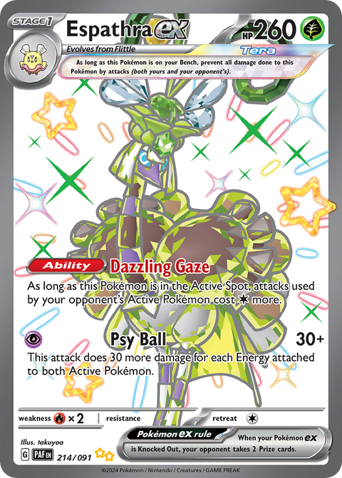 Espathra ex 214 Paldean Fates Pokémon card