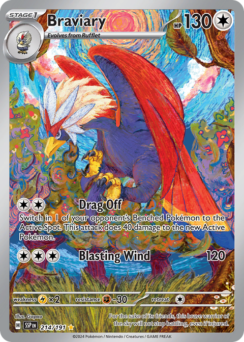 Braviary 214 Surging Sparks Pokémon card
