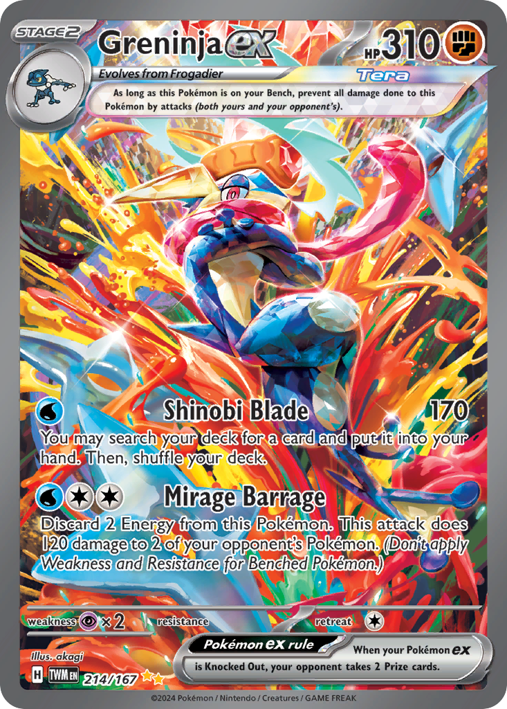 Greninja ex 214 Twilight Masquerade Pokémon card