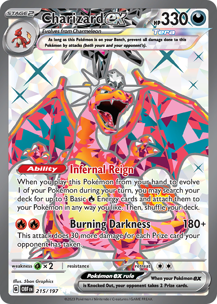 Charizard ex 215 Obsidian Flames Pokémon card