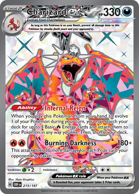 Charizard ex 215 Obsidian Flames Pokémon card