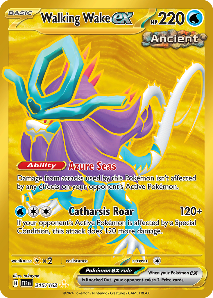 Walking Wake ex 215 Temporal Forces Pokémon card