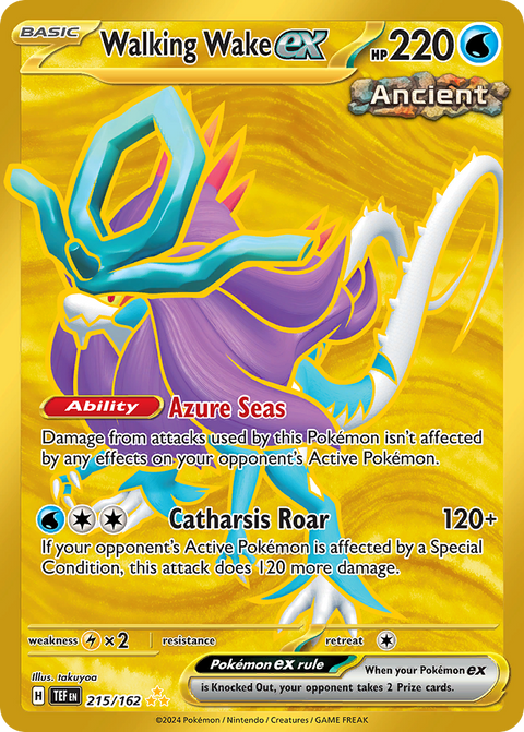 Walking Wake ex 215 Temporal Forces Pokémon card