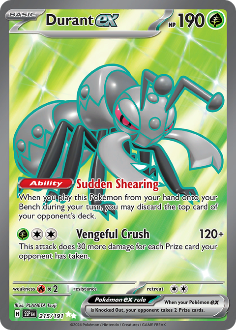 Durant ex 215 Surging Sparks Pokémon card