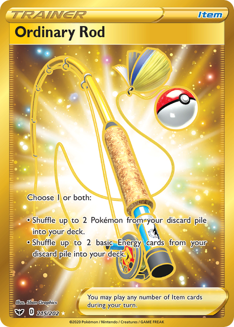 Ordinary Rod 215 Sword & Shield Pokémon card
