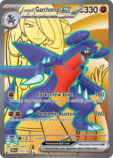 Cynthia's Garchomp ex 215 Destined Rivals Pokémon card